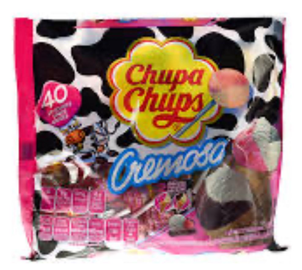 CHUPA CHUPS CREMOSA SABORES FRESA CON VAINILLA (40CT)