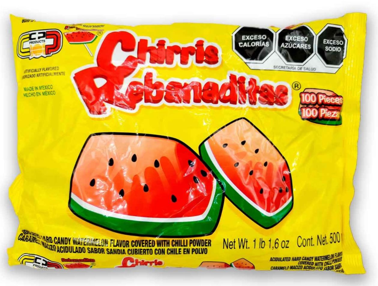 CHIRRIS REBANADITAS WATERMELON/SANDIA (100PCS)