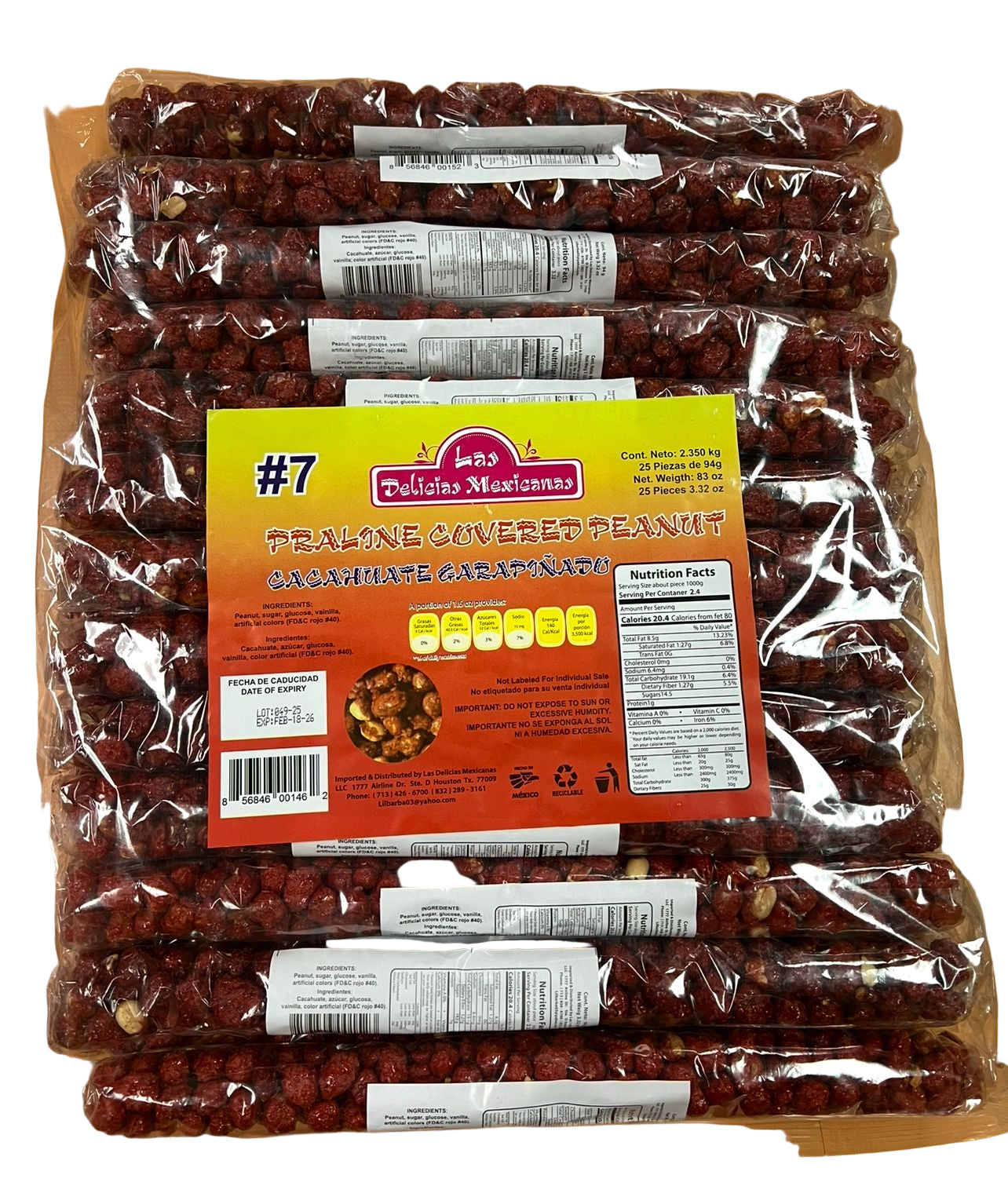 CACAHUATE GARAPINADO 25 PCS.