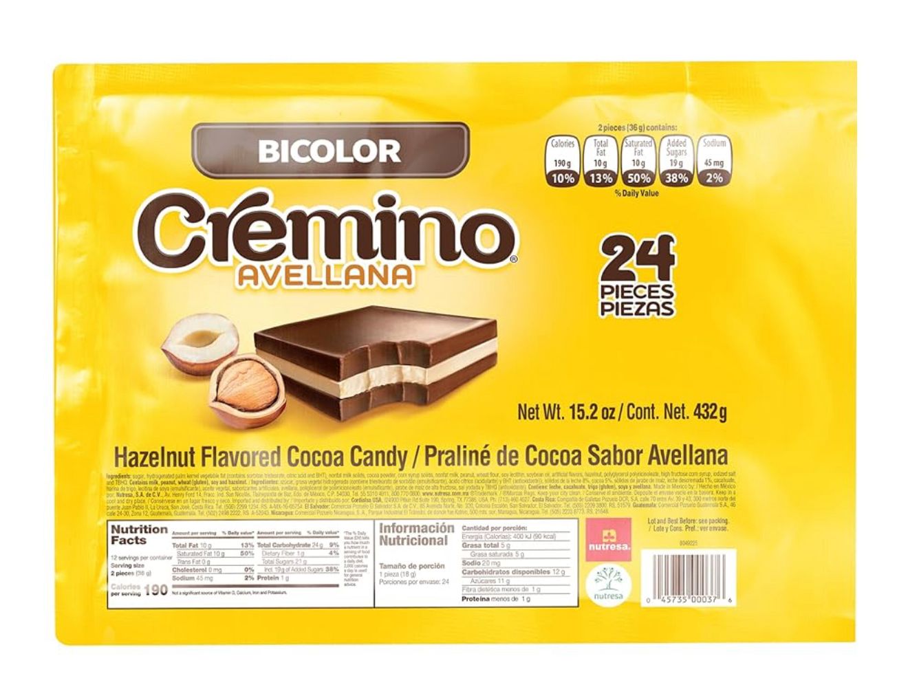 CREMINO BICOLOR AVELLANA 24 PCS